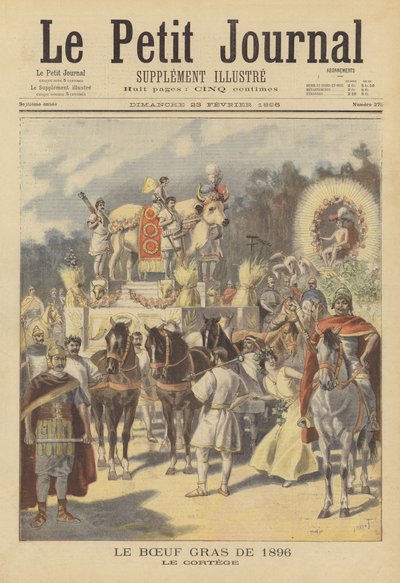 Procession of the Fatted Ox in Paris, 1896 by French School